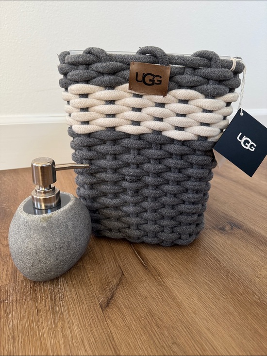 UGG Other - UGG® Sadie Wastebasket in Charcoal/Snow (NWT) & Stone Soap Dispenser